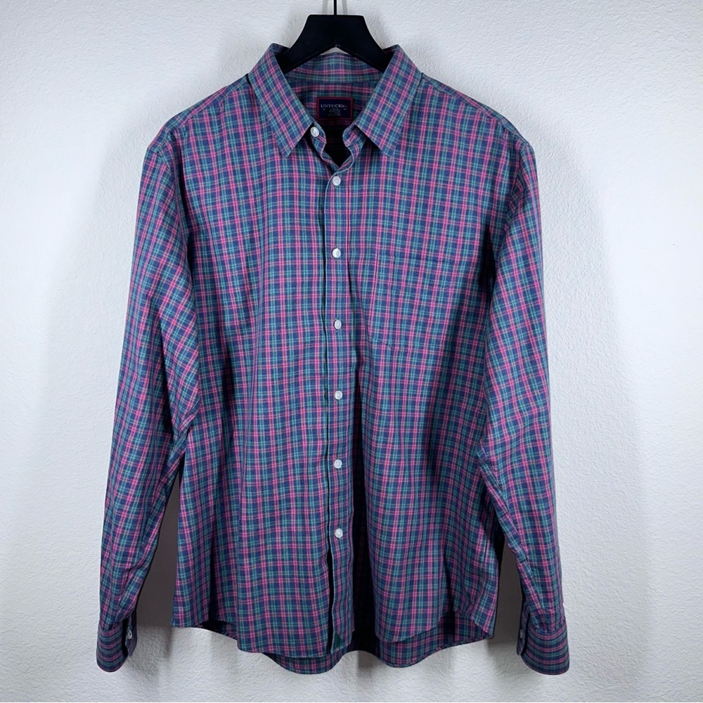 Untuckit Ropiteau 100% Cotton Wrinkle Free Long Sleeve Button Down Shirt XL EUC